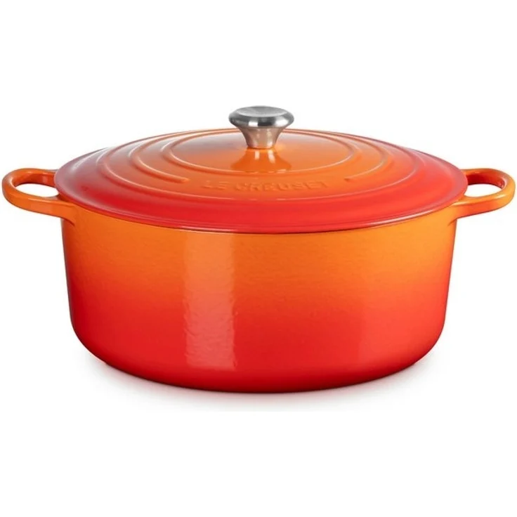 Le Creuset Bräter rund Signature 34 cm Ofenrot - Orange - 34 cm – Bild 4