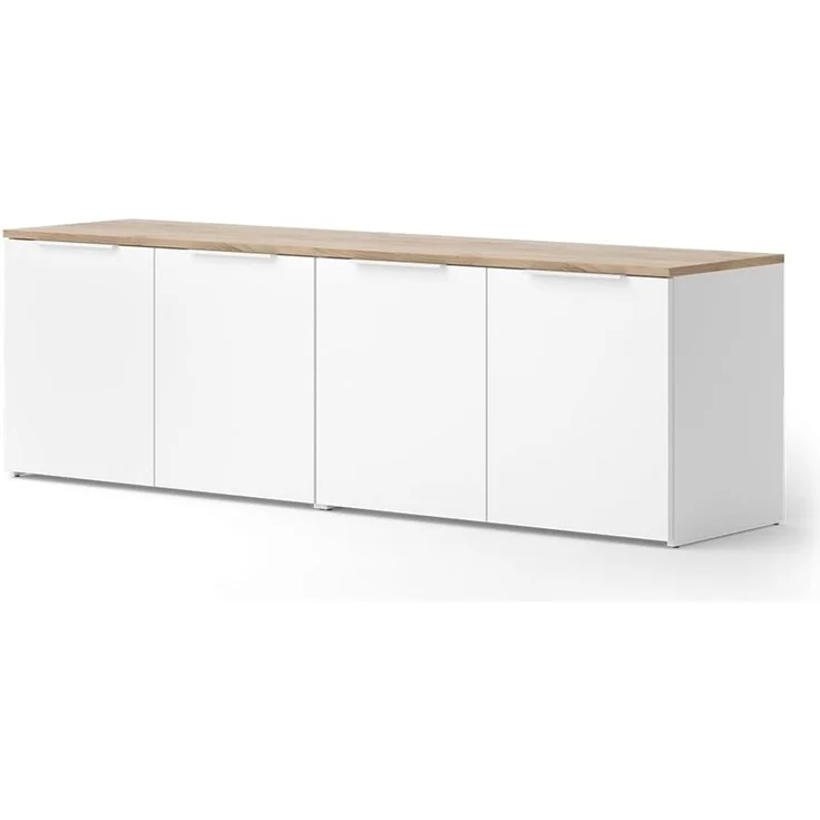 Wohnwand Wido Weiß/Sonoma 2 Teile Vicco – Bild 1