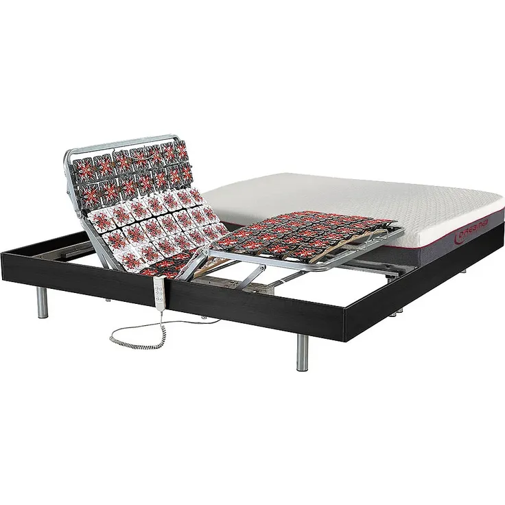 Relaxbett elektrisch - Matratzen mit Memory Schaum - ATRIDE von DREAMEA - mit OKIN-Motor - Schwarz - 2 x 90 x 200 cm