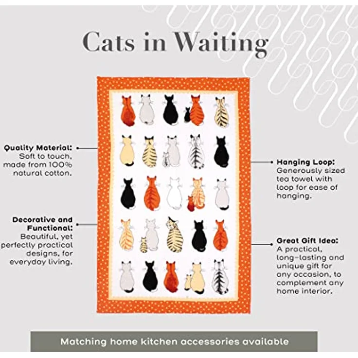 Ulster Weavers Geschirrtuch Cats in Waiting, (Set, 1-tlg, 1-teilig), 100% Baumwolle 48x74cm Küchentuch – Bild 3