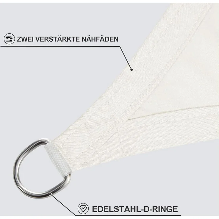 LuxusKollektion Sonnensegel Sonnensegel Dreieckig Wasserdicht UV Schutz 95 Garten 3x3x4.25 Creme – Bild 3