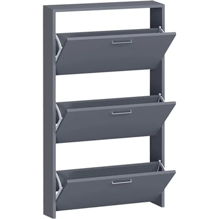 Mid.you Schuhschrank Sulos, stehend, Anthrazit, Kunststoff, 59x108x17 cm, Schuhaufbewahrung – Bild 3