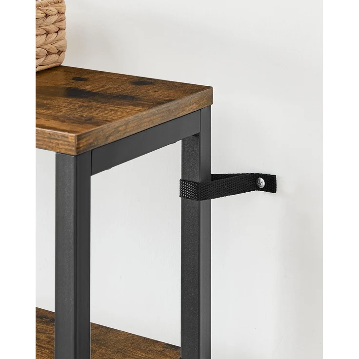Vasagle Küchenregal mit Ablagen, Stahl vintagebraun-schwarz, 40 x 60 x 167 cm – Bild 3