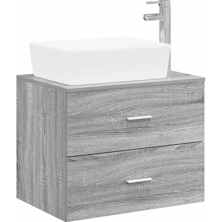 vidaXL Wandmontierter Waschbeckenunterschrank Grau Sonoma 3404395 – Bild 2
