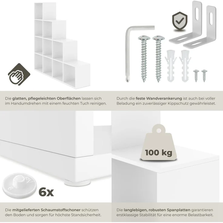 tectake Bücherregal Talisa, Einzelstück, praktisches Würfeldesign – Bild 7