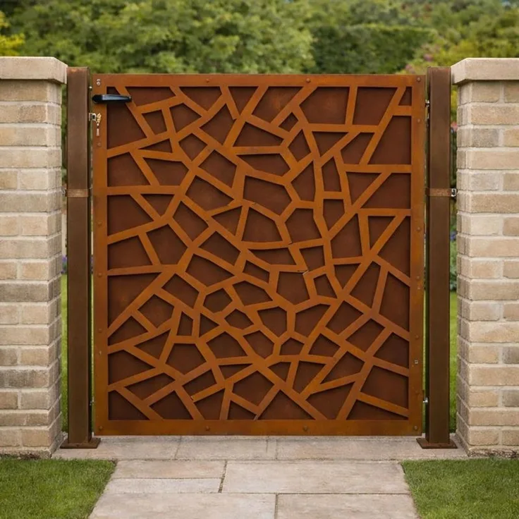Gartentür Zauntür Gartentor 120cm Rost Hoftor Hoftür Gartenpforte Zauntor Design