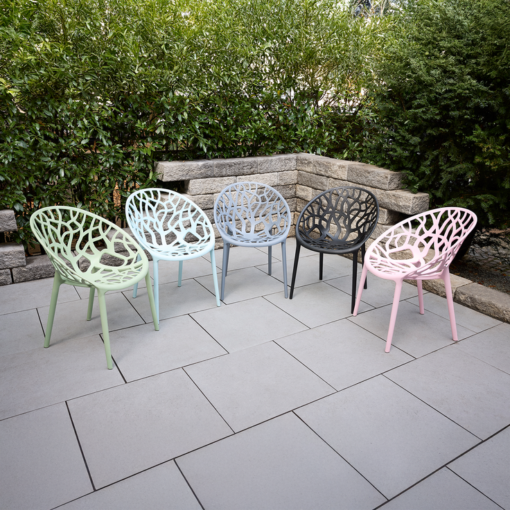 VOMO Stapelstuhl, Struckturdesign in Blau, Gestell: Polypropylen-Kunststoff – Bild 10