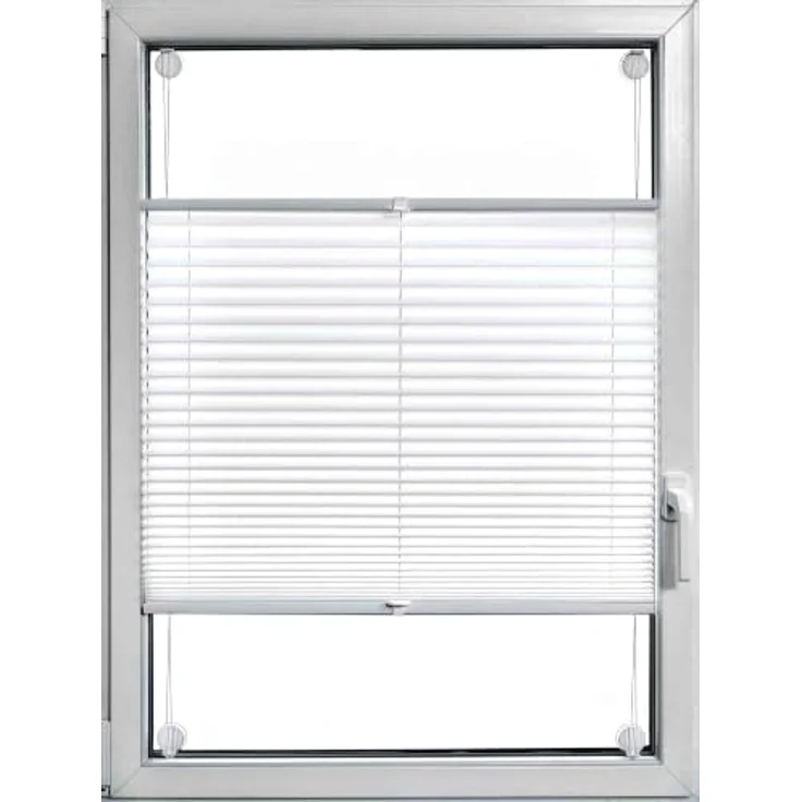 Plissee Vacufix mit Saugnäpfen, ohne Bohren, weiß 60 x 130 cm | Faltstore, Montage ohne Bohren, Ideal für Mietwohnungen und Wohnmobile, Mobiler Sichtschutz, Fester Halt auch bei Kippfenster – Bild 2