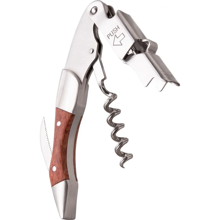 Sommelier Weinzubehör Korkenzieher Kellnermesser Vacu Vin Push Wood 00915