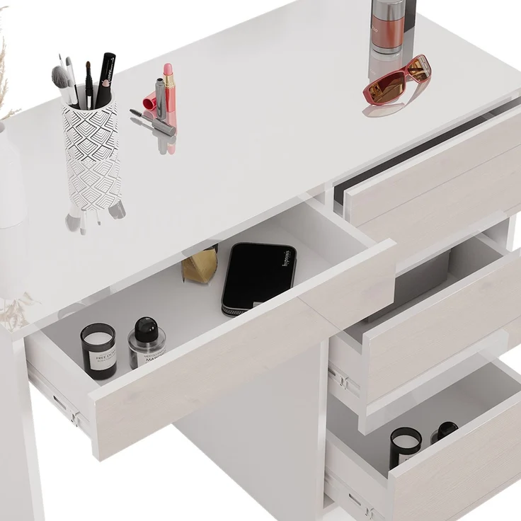 Schminktisch Sherry Weiß 90 cm ohne Spiegel Vicco – Bild 6