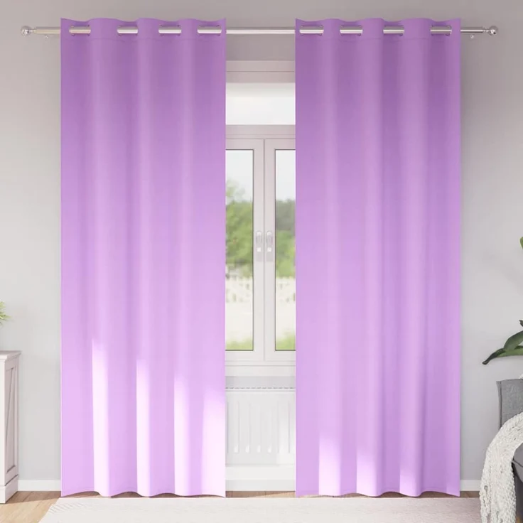 vidaXL Verdunkelungs-Vorhänge mit Ringen 2 stk. Lila 225 x 140 cm 4107380 – Bild 1