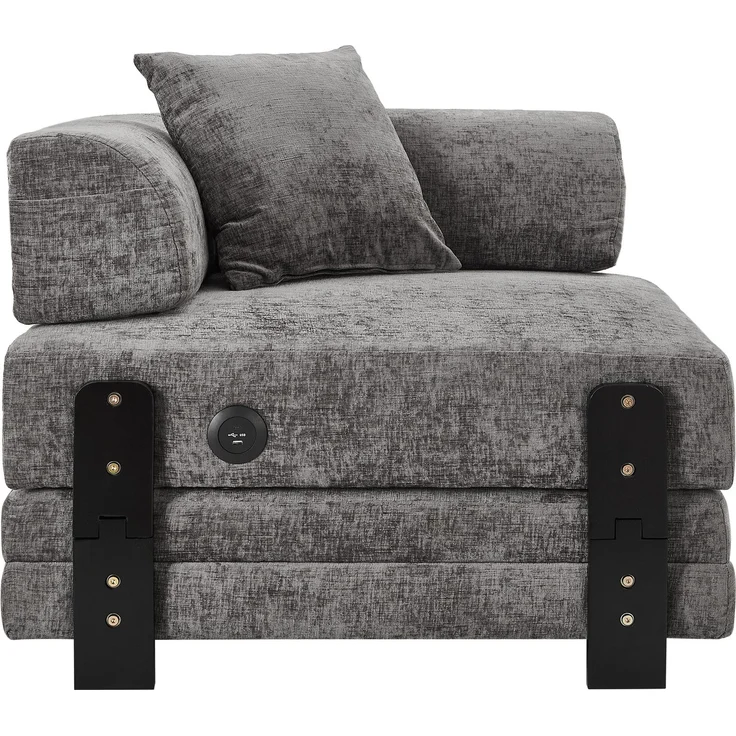 ZUBALIYA Sofa mit LED - Beleuchtung, mit USB - Anschluss, für Wohnzimmer und Apartments, mit stabilem Untergestell, Beige – Bild 17