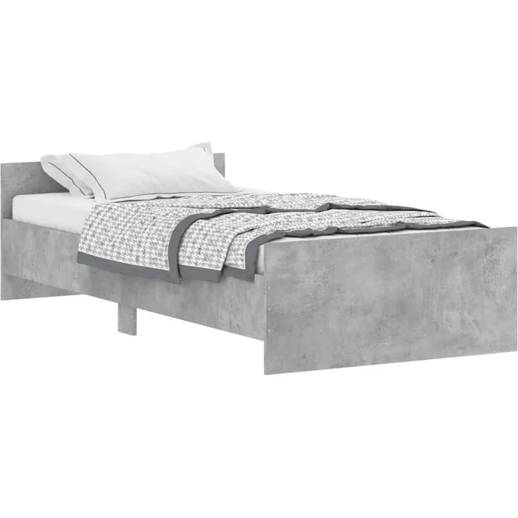 vidaXL Bettgestell Betongrau 100x200 cm Holzwerkstoff 835935