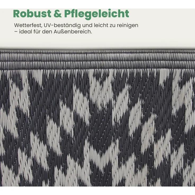 Bestlivings Outdoor Teppich Wetterfest und UV-Beständig ( 90x150cm / Karo ) Teppich aus Kunststoff für Garten, Balkon, Terrasse - Outdoorteppich – Bild 4