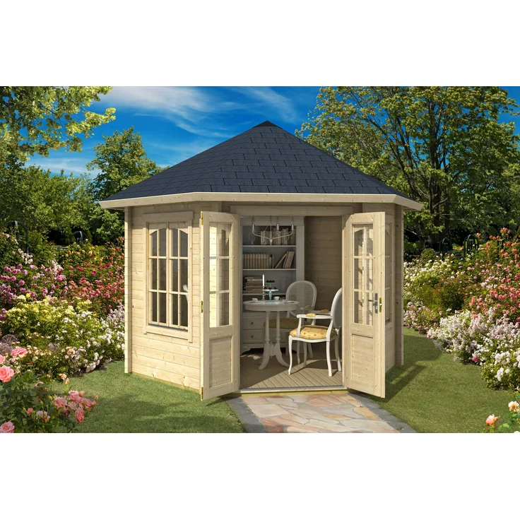 Lasita Maja Gartenpavillon Rivera ISO Gartenpavillon aus Holz Gartenhütte Gartenlaube mit Montagematerial – Bild 2