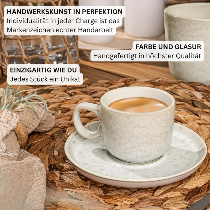 SÄNGER Espressotassen Set Key West - 12 teilig aus Steingut – Bild 5