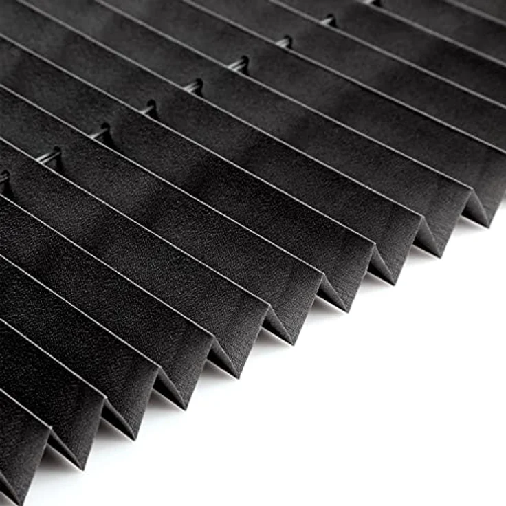 Buseu Plissee Klemmfix, 95x130cm (BxH), Schwarz, Lichtdurchlässig, ohne Bohren, einfach zu montieren, ideal für Fenster & Tür – Bild 2