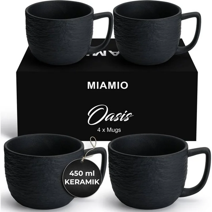 MiaMio Tasse 4er Kaffeetassen Set aus Keramik Kaffeebecher - Oasis Collection, 4-tlg. – Bild 4