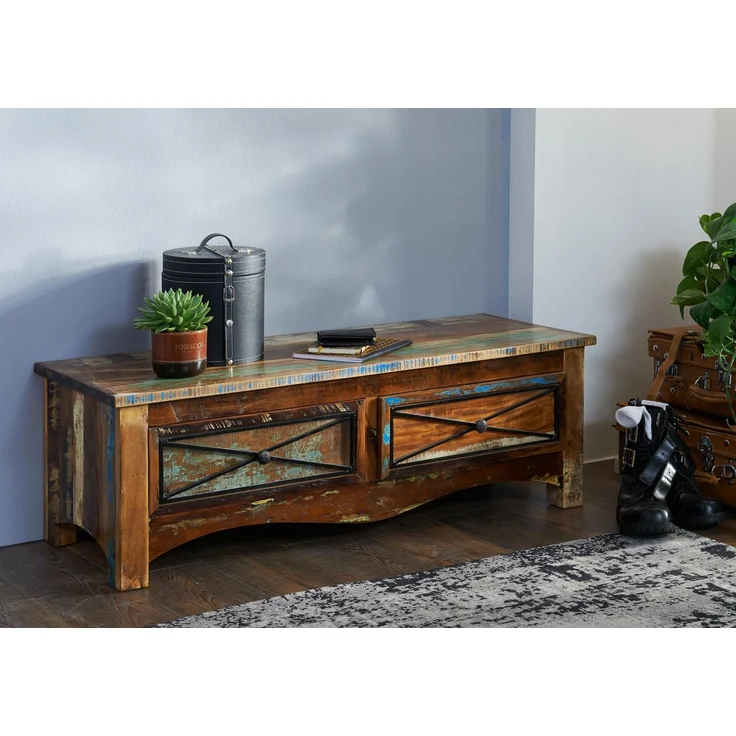 Garderobenbank Altholz 120x45x40 mehrfarbig lackiert NATURE OF SPIRIT #110 – Bild 8