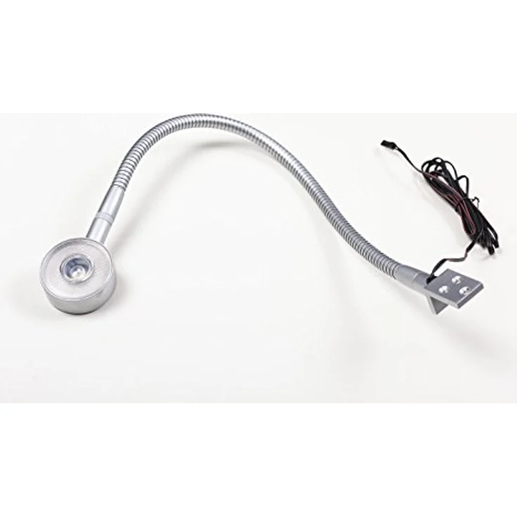 kalb Bettleuchte LED Leseleuchte Bettlampe Flexleuchte chrom silbergrau Touch Schalt, warmweiß – Bild 5