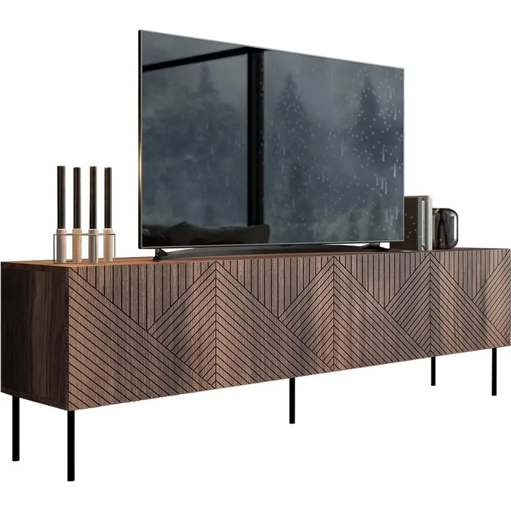 Mirjan24 'Aropo' TV-Lowboard 3D, Nuss braun, 58 x 40 x 191 cm