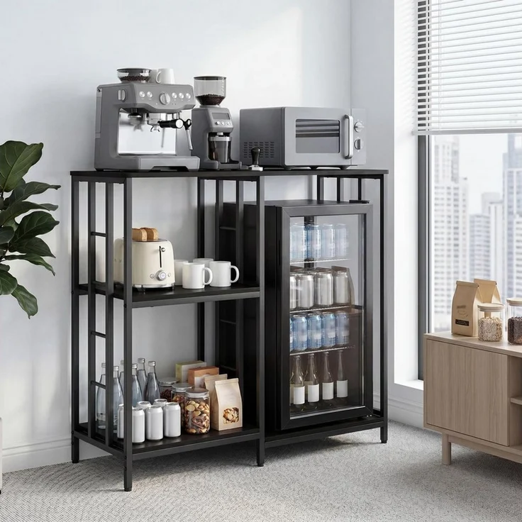 GarveeMore Küchenregal Mini-Kühlschrankständer Mit Aufbewahrungs-Kaffeebar-Schrank – Bild 3