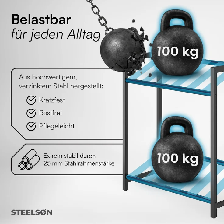 STEELSØN 'Macondo' Getränkekistenregal, Metall, schwarz, 85x75x33 cm, Getränkeregal für 4 Kisten – Bild 6
