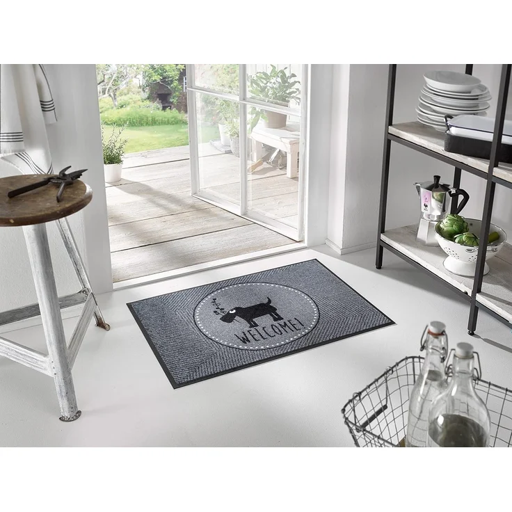 wash+dry by Kleen-Tex Fußmatte Herr Just, Welcome, rechteckig, Höhe: 9 mm, Schmutzfangmatte, Motiv Hund, mit Spruch, rutschhemmend – Bild 2