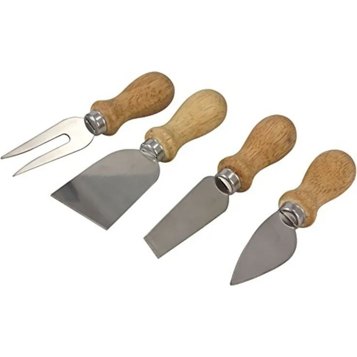 HIT Trading Käsemesser KÄSEBESTECK 4er Set Käsemesser Käseschneider Käsegabel 02, Käse Messer Gabel Besteck