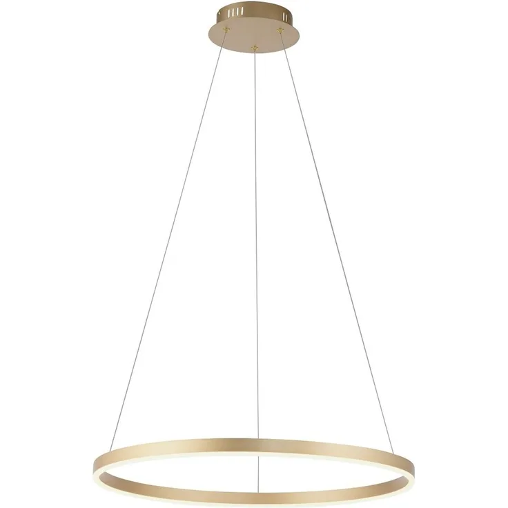 Leuchten Direkt 15394-60 RITUS LED Pendelleuchte Messing Matt rund 60cm dimmbar