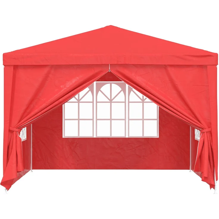 vidaXL Party-Zelt 300 x 300 x 255 cm Rot PE und Stahl 42032998 – Bild 2