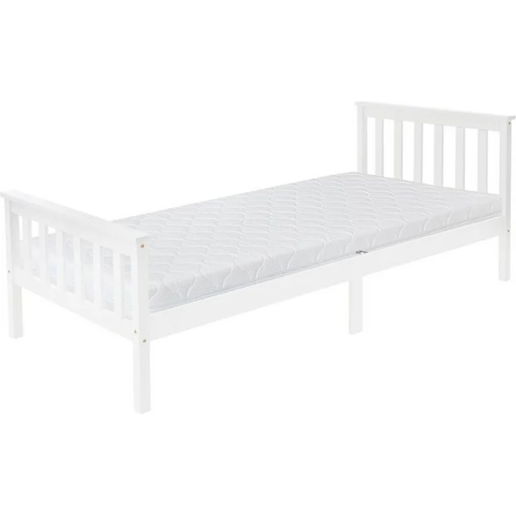 ML-DESIGN Bettgestell Holz Tagesbett, Jugend Einzelbett mit Kopf- & Fußteil, Holzbettgestell, Kinderbett, Bettrahmen Massivholz Bett Jugendbett Kiefer Weiß – Bild 4