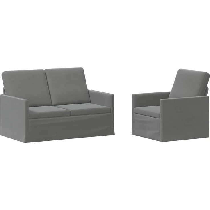 vidaXL Sofa-Set 2 pcs Dunkelgrau Samt (V) 3433191 – Bild 1