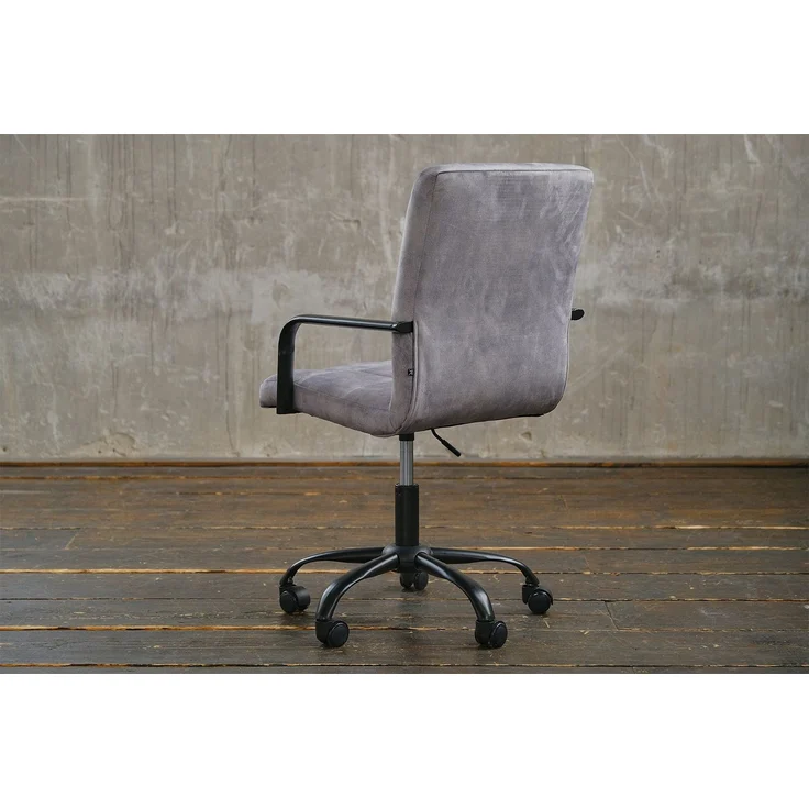 KAWOLA Bürostuhl MERLE Schreibtischstuhl Velvet grau 86 x 52 x 52 cm – Bild 5