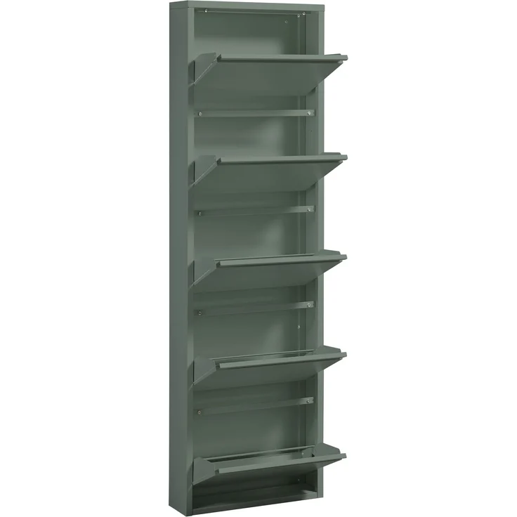 Schuhkipper >Bert< 5 Klappen, 10 paar Schuhe, in salbei, Metall - 51x170x16cm (BxHxT) – Bild 6