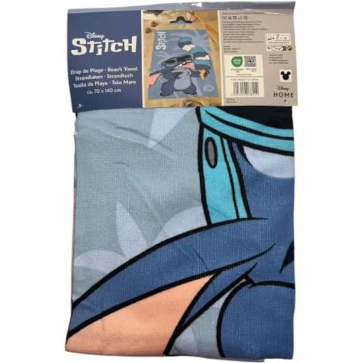 Lilo & Stitch Badetuch, Disney Lilo und Stitch Ice Cream Strandtuch 70x140cm, schnelltrocknend aus 100% Polyester, leicht und pflegeleicht – Bild 4