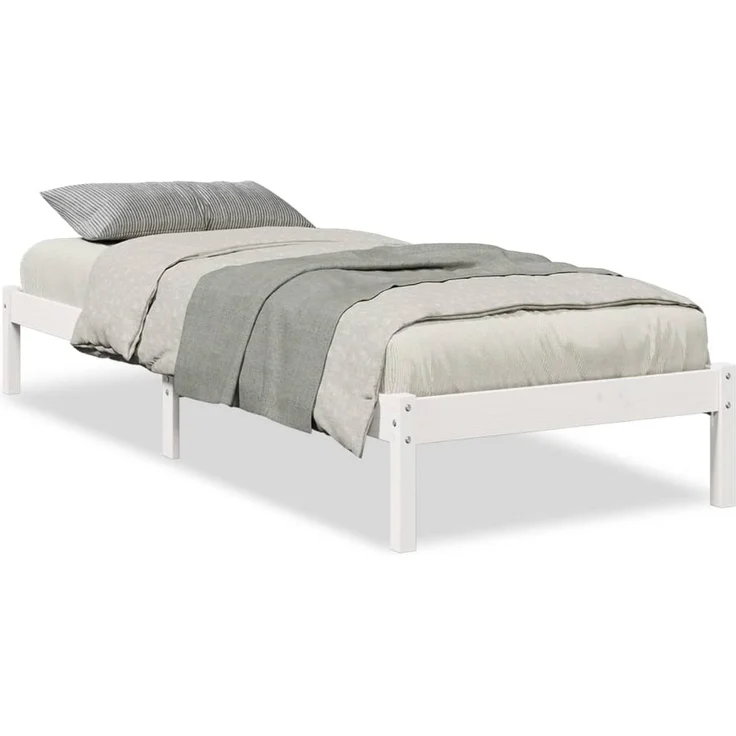 vidaXL Massivholzbett Extra Lang ohne Matratze Weiß 90x220 Kiefernholz 852417 – Bild 2