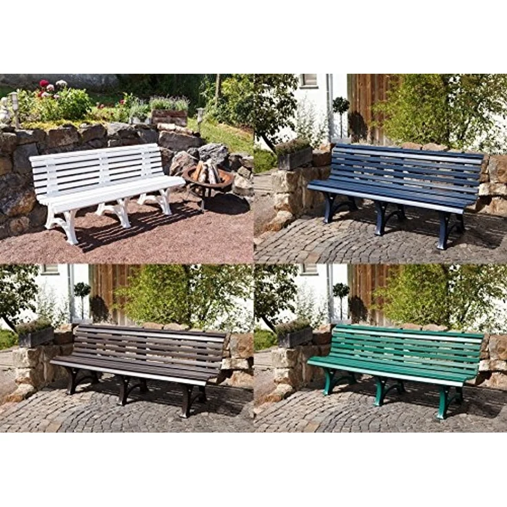 F+D Handelsgesellschaft mbH Gartenbank 4-Sitzer weiß – Bild 4