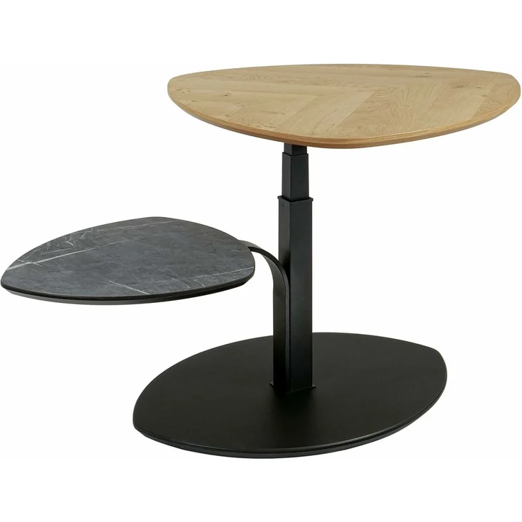 Couchtisch höhenverstellbar Cindi 110x47x70 Echtholz Wildeiche/Schwarz – Bild 2