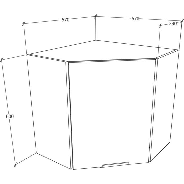 VCM Küchenmöbel Hängeschrank Fasola 919334 Weiß / Honig-Eiche H. 60 x B. 57 x T. 57 cm – Bild 5