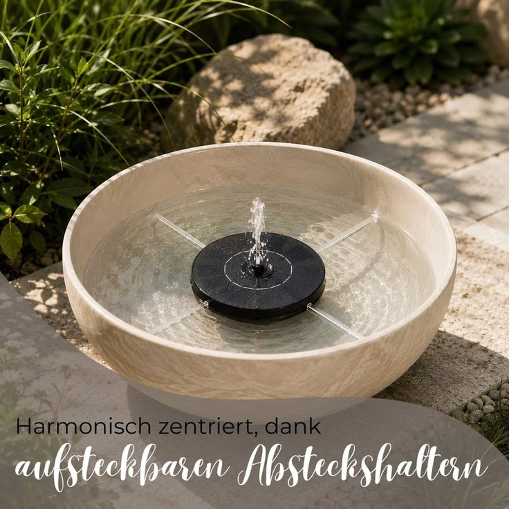 matches21 HOME & HOBBY Blumentopf Solarbrunnen Wasser-Fontäne für Garten Springbrunnen Miniteich (1 St), Schwimmende Solar Wasserpumpe für Balkon Terrasse Vogeltränke – Bild 2