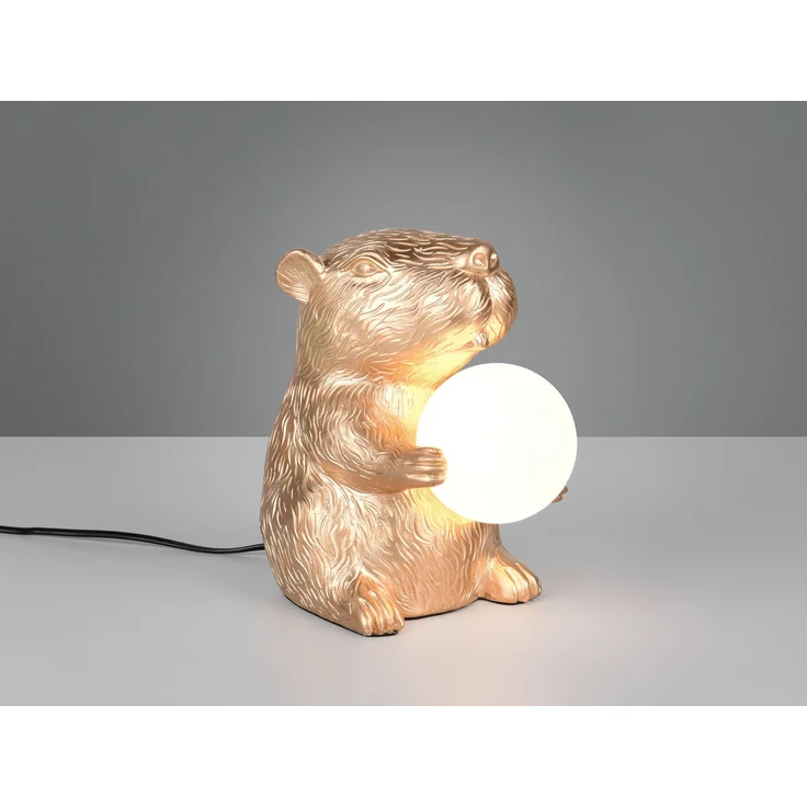 Besondere Tischleuchte CAPI kleine Capybara Lampe Gold, Höhe 25cm – Bild 3