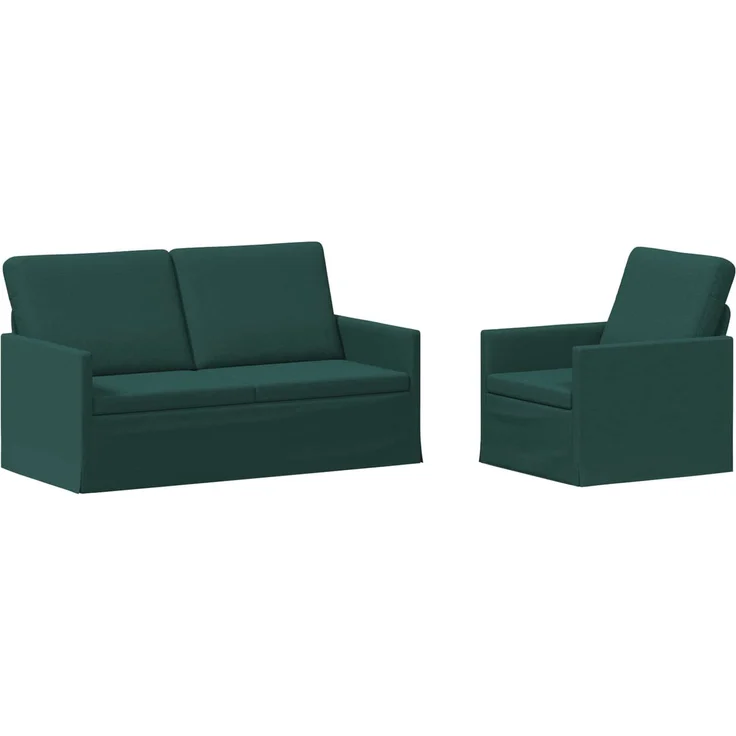 vidaXL Sofa-Set 2 pcs Dunkelgrün Stoff 3433153 – Bild 1