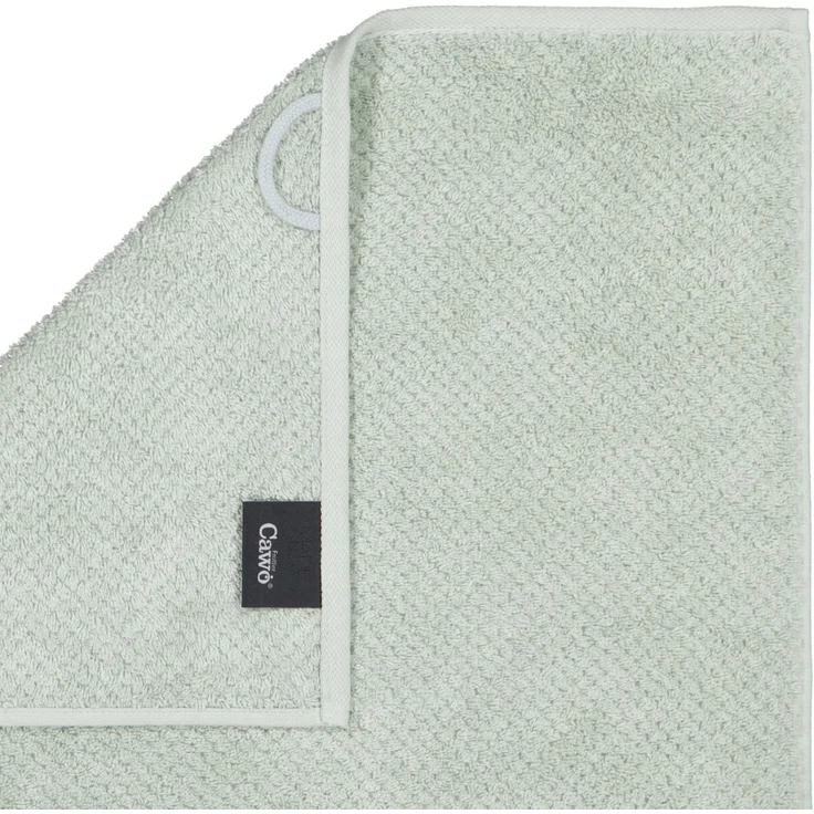 CAWÖ Duschtuch - Pure, Walkfrottier, Struktur-Design, Baumwolle, einfarbig Eukalyptus 80x150cm – Bild 3