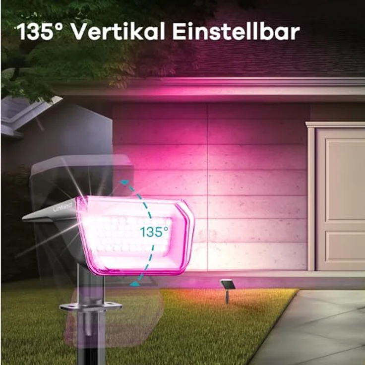 Linkind Halloween Bunte Solar Gartenleuchte für außen, RGB & Weiß 10 Modi Solar Außenlampen mit Ladeindikator & Ultra-lange Leuchtdauer, Winterfest Solarstrahler für Party, Weihnachten, 3 Stück – Bild 7