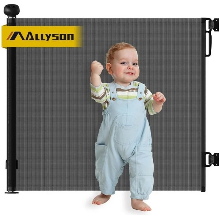 Allyson Treppenschutzgitter Türschutzgitter Ausziehbar - Tür- Treppengitter für Kinder & Haustiere, sicher, stabil und einfach zu montieren, passend für Türen und Treppen – Bild 4