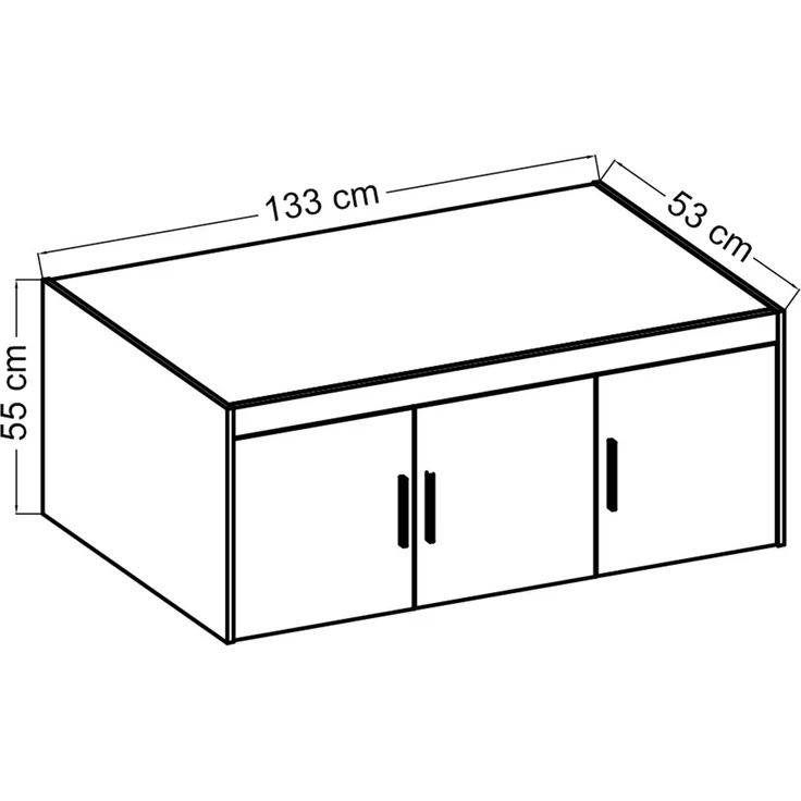 AX LIVING Schrankaufsatz Storicos 3T Eiche Lefkas 133 x 55,5 x 53 cm – Bild 2