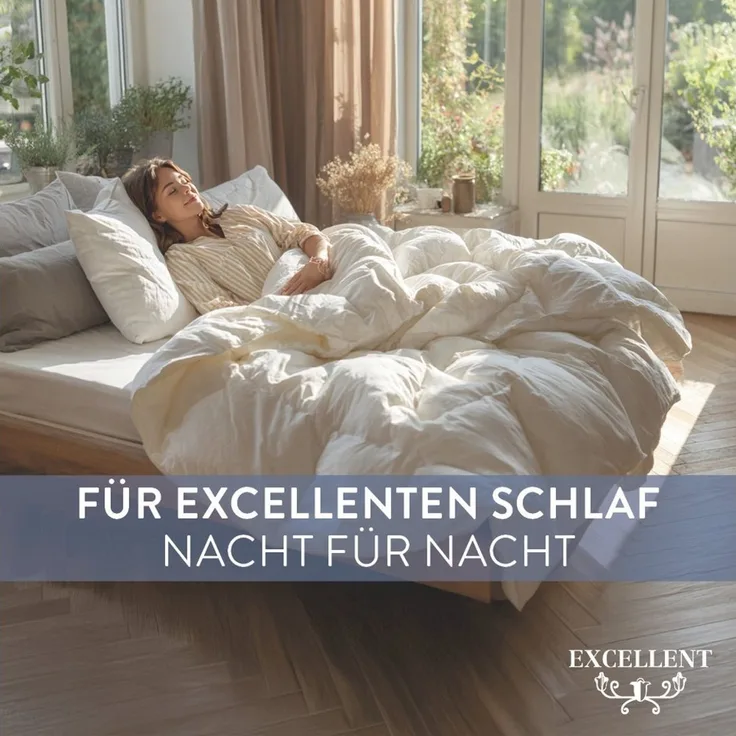 Excellent 3-Kammer-Kopfkissen Venedig, Kissen 1-tlg. oder 2-tlg. hergestellt in Deutschland!, Füllung: 90% Daunen (Außenkammer), Bezug: 100% Baumwolle, Kopfkissen in 40x80 und 80x80, Hohenstein Institute ausgezeichnet