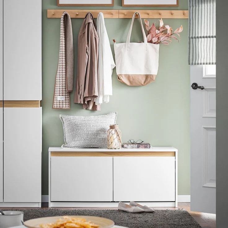 SoBuy FSR171-W Schuhbank, MDF, Lackiert, Weiß, 100 x 46 x 26 cm – Bild 9