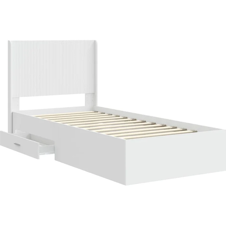 vidaXL Bettgestell mit Stauraum und Kopfteil Weiß 90 x 190 cm 3414157 – Bild 5